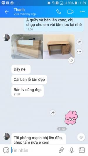 Quầy lễ tân và bàn làm việc của chị Thanh - Thủ đức đã bàn giao thành công