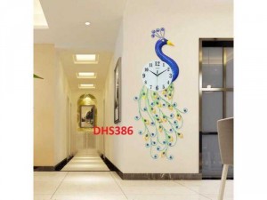 Đồng hồ trang trí Chim Công DHS386