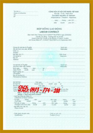 Hợp đồng lao động Tiếng Việt và Tiếng Anh (Song ngữ)