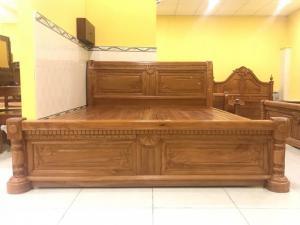 Giường Ngủ Hoa Văn Cổ Điển Gõ Đỏ