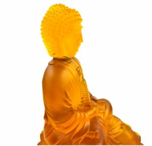 Tượng phật dược sư lưu ly màu vàng cam cao 20 cm