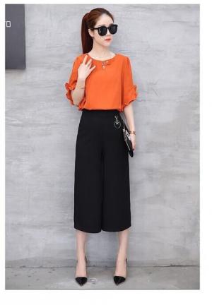 Set bộ áo và quần ống suông 01