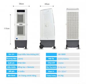 Quạt Điều Hòa Không Khí Akyo AK-3000 Thương hiệu Nhật Bản công suất 150w