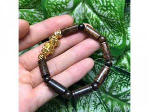Vòng trầm hương đốt trúc mix tì hiu