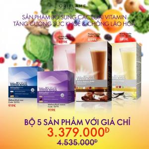 Bộ gồm 5 sản phẩm Wellness - THỰC PHẨM BỔ SUNG DINH DƯỠNG  - Bổ sung vitamin, khoáng chất và axit béo EPA, DHA