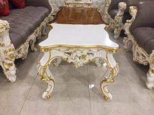 Bộ Sofa Victoria Sơn Trắng Dát Vàng Sang Trọng Quý Tộc