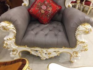 Bộ Sofa Victoria Hoàng Gia Bọc Da Dát Vàng Siêu Sang