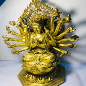 Tượng phật bà chuẩn đề cao 25cm bằng đồng nguyên chất