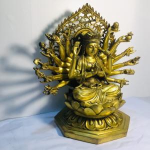 Tượng phật bà chuẩn đề cao 25cm bằng đồng nguyên chất