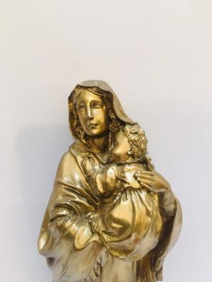 Tượng đức mẹ Maria bế con, tượng đồng nghệ thuật Mẹ Maria
