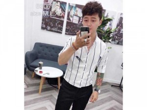 Áo sơ mi nam dài tay sọc đứng 2 xẹt 2 bên cao cấp