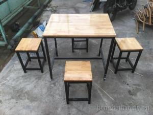 bàn ghế gổ cafe giá rẻ tại xưởng sản xuất HGH 1193