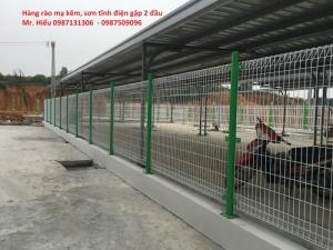 Chuyên sản xuất hàng rào mạ kẽm, sơn tĩnh điện gập đầu, chấn sóng