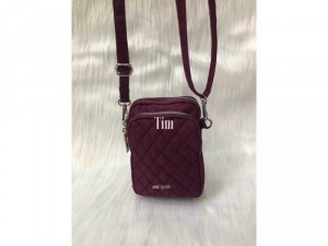 Túi đeo điện thoại 3 ngăn vải dù thêu - ms 114