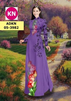 Vải bộ áo dài in đẹp KN7196 (vải áo và vải quần )