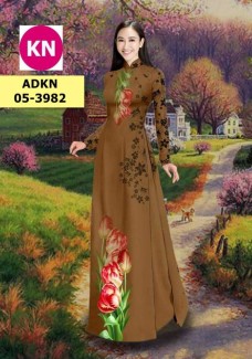 Vải bộ áo dài in đẹp KN7196 (vải áo và vải quần )