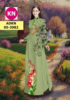 Vải bộ áo dài in đẹp KN7196 (vải áo và vải quần )
