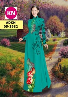 Vải bộ áo dài in đẹp KN7196 (vải áo và vải quần )