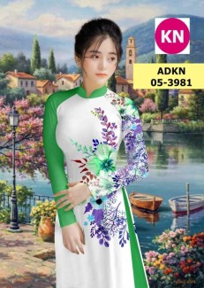 Vải bộ áo dài in đẹp AKN3981 (vải áo và vải quần )