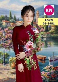 Vải bộ áo dài in đẹp AKN3981 (vải áo và vải quần )