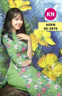 Vải bộ áo dài in đẹp AKN3979 (vải áo và vải quần )