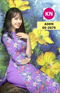 Vải bộ áo dài in đẹp AKN3979 (vải áo và vải quần )