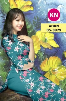 Vải bộ áo dài in đẹp AKN3979 (vải áo và vải quần )