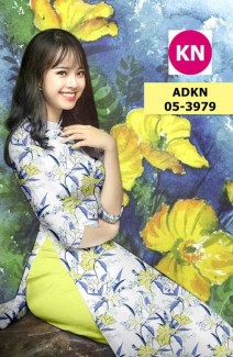 Vải bộ áo dài in đẹp AKN3979 (vải áo và vải quần )