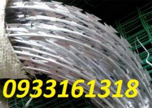 Dây thép gai hình dao, dây kẽm lam, dây thép gai vòng tròn chống trộm giá tốt