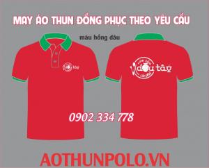 áo thun quán cơm tấm màu hồng dâu mẫu mới