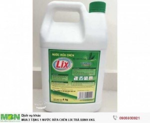 Mua 3 Tặng 1 Nước Rửa Chén Lix Trà Xanh 4Kg