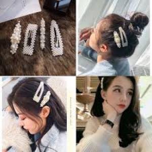 Set 4 kẹp tóc ngọc trai Hàn Quốc