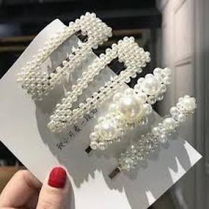 Set 4 kẹp tóc ngọc trai Hàn Quốc