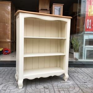 Kệ sách Bella Trắng kem đỉnh sồi 3 tầng