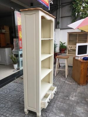 Kệ sách Bella Trắng kem đỉnh sồi 4 tầng 2 ngăn