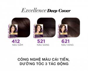 Kem Nhuộm Phủ Bạc Ánh Sắc L'oreal Paris Excellence Deep Cover - Màu Nâu Vàng 621