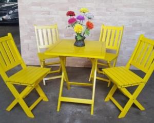 BỘ BÀN GHẾ XẾP GỖ VUÔNG 60 CM