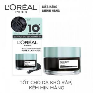Mặt Nạ Đất Sét Thanh Lọc Giảm Mụn Đầu Đen L'Oreal Paris Pure Clay Mask Detoxify 50g