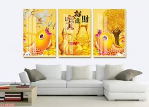 tranh treo tường bộ 3 cửu ngư quần hội