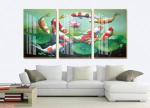 tranh treo tường bộ 3 cửu ngư quần hội