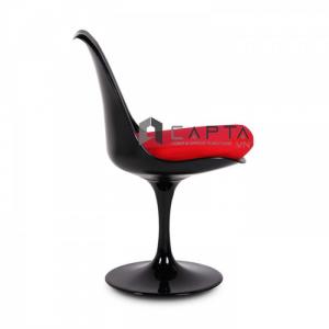 Ghế tư vấn tiếp khách Tulip-P7 hiện đại thân đen nệm đỏ