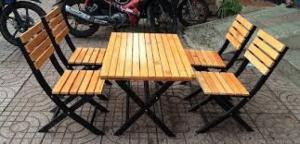 bàn ghế gổ cafe giá rẻ tại xưởng sản xuất HGH 1278