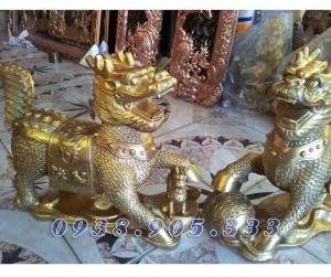 Kỳ lân phong thủy 2 sừng cao 13cm