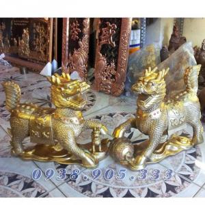 Kỳ lân phong thủy 2 sừng cao 13cm