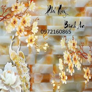 tranh gạch men hoa mẫu đơn