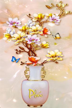 tranh gạch men hoa mẫu đơn