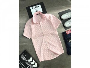 Áo sơ mi nam ngắn tay cao cấp họa tiết caro trơn full