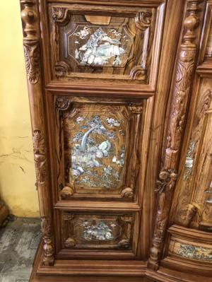 Tủ thờ gỗ cẩm lai cẩn ốc 1,76m vô cùng tinh xảo