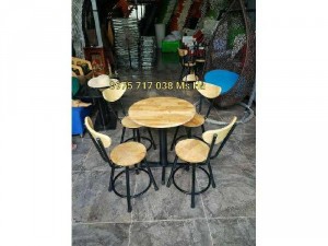 Bàn ghế cf lưng tựa lùn giá rẻ