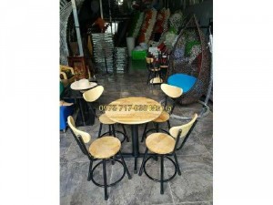 Bàn ghế cf lưng tựa lùn giá rẻ